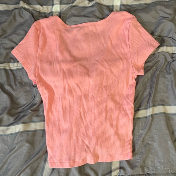 American Eagle Outfitters Pink Tie-Front Tee - Picture 4 of 4